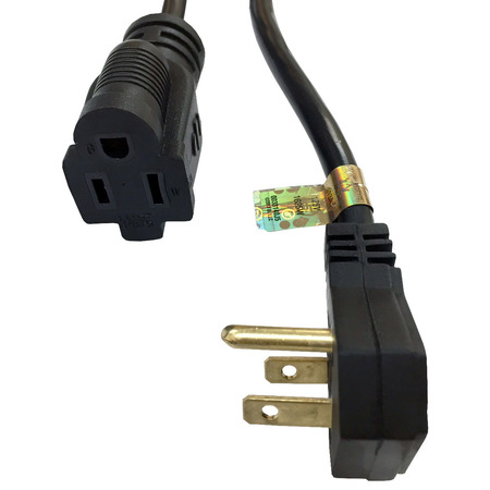 Electriduct Flat Plug 3-Prong Power Extension Cord- 15ft- Black, PK 3 PE-ED-FP-15-BK-3PK